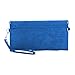 Tedim Soft Faux Suede Envelope Clutch Handbag (Royal Blue)