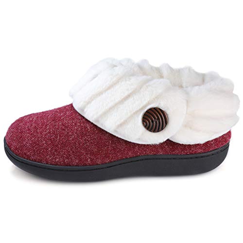 Wishcotton-Womens-Cute-Comfy-Fuzzy-Felt-Memory-Foam-Slippers-Indoor-Outdoor-Nonslip-Rubber-Sole-House-Shoes