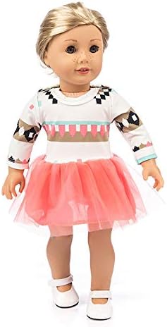 Pentaero 18 Inch Doll Cute Clothes - Fashion Yarn Dress for 18 Inch American Doll | Our Generation Clothes Accessories, Little Girl's Gifts (Orange)