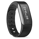 SMA Coach Fitness Tracker Smart Band,Waterproof Watch Band Bluetooth Wristband,Smart Bracelet Compatible with iPhone and Android for Men/Women (No heart rate-Black)