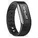 SMA Fitness Tracker,Waterproof Watch Bluetooth Wristband,Smart Bracelet Compatible iPhone, Android men /women (No heart rate-Black)
