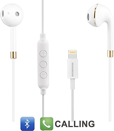 Lightning Earbuds，GOOODBONG Stereo Sound by Bluetooth in Earbuds and Built-In Mic and Volume Control , call for iPhone 7, 7 Plus ,iPhone 8,8 Plus,iPhone X.Wired charging Bluetooth without battery