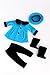 Parisian Stroll - 4 Piece Outfit - Blue Fleece Coat with Matching Beret, Black Leggings and Boots - Clothes Fits 18 Inch Doll (Doll Not Included)