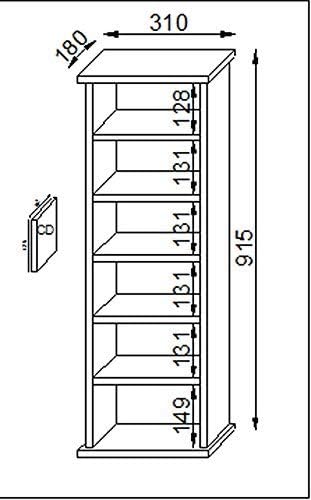 VCM CD/DVD Vostan Tower without Glass, Beech - Image 4