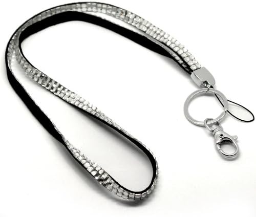 Crystal Clear Rhinestone Lanyard Identification Holder, Key Card Holder, Employee Holder