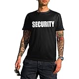 PRESHRUNK PERFORMANCE SECURITY GUARD OFFICER UNISEX SHORT SLEEVE T-SHIRT (Large), Black