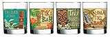 Luminarc Tikis Decorated Double Old Fashioned (Set of 4), 13.25 oz