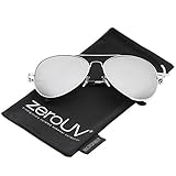 zeroUV - Classic Metal Frame Spring Hinges Color Mirror Lens Aviator Sunglasses 56mm