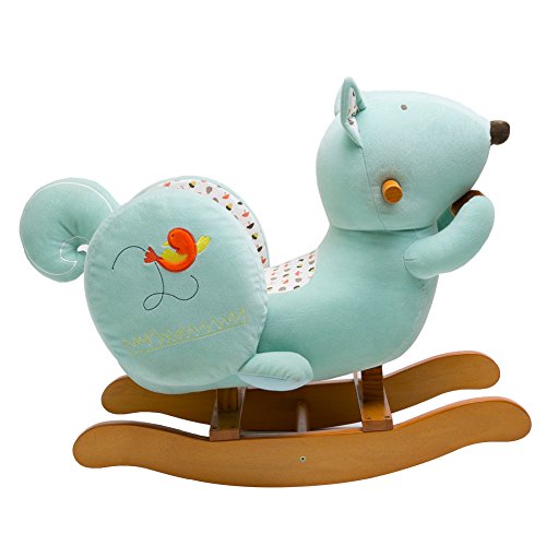 image for Hessie Modern Plush Rocking Horse with Soft Cute Stuffed Animal, Indoo