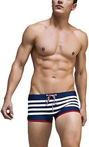 Cinyifan Mens Lace-up Swimming Trunks Boxer Swimsuit Fashion Swimwear