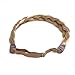 Ty.Hermenlisa Chunky Synthetic Hair Braided Headband Classic Wide Plaited Braids Elastic Stretch 3 strands Hairpiece Women Beauty Accessory, 50g, Honey Blonde
