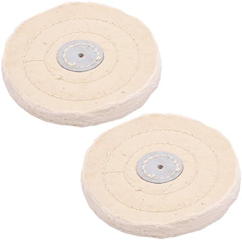 NIUPIKA White Soft Cotton Polishing Buff Wheel Bench Grinder with Arbor Hole (5 Inch (50 Ply))