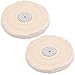 NIUPIKA White Soft Cotton Polishing Buff Wheel Bench Grinder with Arbor Hole (5 Inch (50 Ply))