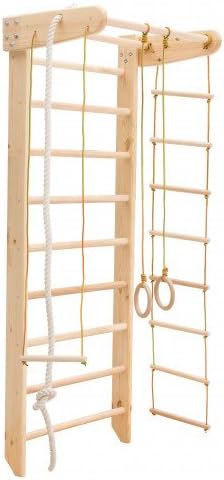 MebliLine Strong Product! Powerful Design! Swedish Ladder, Wooden Stall Bar, Indoor Wooden Playground Irelle-2 Gymnastic sportcomplex
