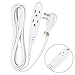 Maximm Extension Cord with Multiple Outlet 6 ft, with Space-Saving Flat Plug Design, White, 16 Gauge, Flat Extension Cord Under Carpet ETL Listed, 2 Pack