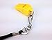 QTMY Plastic Coach Whistles with Lanyard, Pack of 6 (Yellow)