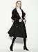 Azbro Women Winter Outdoor Wool Blended Classic Hooded Pea Coat Jacket, Black M