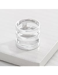Silpada 'Arte Contemporáneo' Anillo de tres barras en plata de ley