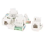5 Pcs Snap in RJ11 4P4C Telephone Modular Jack Socket Module White