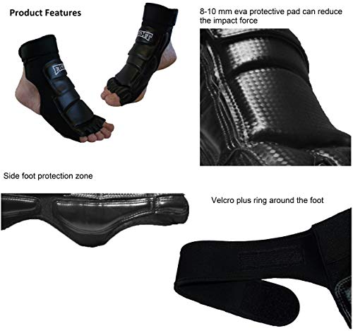 Sparring Set MMA Gloves Hand Foot Protector Taekwondo Sparring Gear for Martial Arts Punch Bag Kickboxing Foot Guards Karate Training Boxing Gloves Foot Gear for Men Women Kids XS-XL (Small, Black)