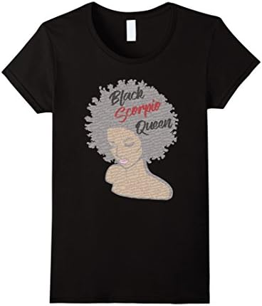 Womens Scorpio Zodiac Birthday Afro Gift T-Shirt for Black Women Large Black
