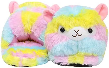 seemehappyFuzzy Soft Women Slippers Winter Warm Floor Slippers with Dangle Balls