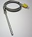K-Type Thermocouple Sensor with High Temperature Stainless Steel Probe, 932 F or 500 C, with Stainless Steel Braided Cable