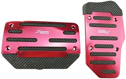 Automatic Car Auto Non Slip Sports Aluminium Alloy Automatic Car Auto Vehicle Pedal Foot Treadle Foot Brake Cover Pad (Red)