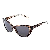 SODIAL(R)Classic Modern Vintage Remade Cat Eye Sunglasses-Coffee leopard grain