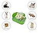 RUBYHOME Rabbit Litter Box Toilet, Plastic Square Cage Box Potty Trainer Corner Litter Bedding Box Pet Pan for Small Animals, Rabbits, Guinea Pigs, Chinchilla, Ferret, Galesaur, 11.4 Inches (Green)