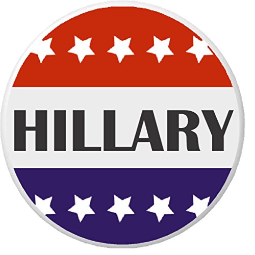 Hillary Red White Blue Stars 2.25' Large Button Pin Clinton Election Campaign