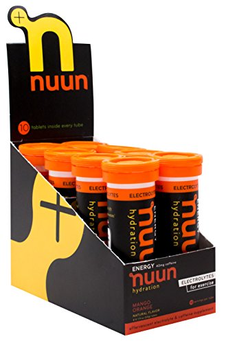 Nuun hydration: electrolyte + caffeine drink tablets, mango orang…