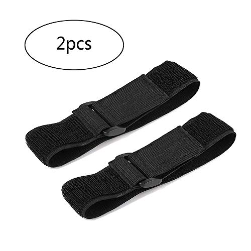 JKJF Cycling Safety Bind Pant Leg Bands Clip Strap Riding Fishing Elastic Ankle Leg Trousers Bind Pants Adjustable Magic Fastening Belt (15 inch length, 1.5 inch width, 2 Pcs)