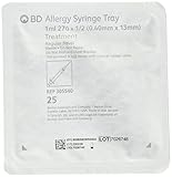Bd Allergy Syringe Tray 1ml 27g X 1/2 Pack of 25 (305540) Regular Bevel