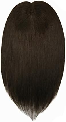 UniWigs Remy Human Hair Mono Hairpiece, Closure, Hand Made Tied Top Hair Piece, Straight 16 Inches for Hair Loss (Y-2)