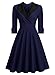 MissMay Women's Retro Large Lapel Neck Half Sleeve Elegant Swing Dress