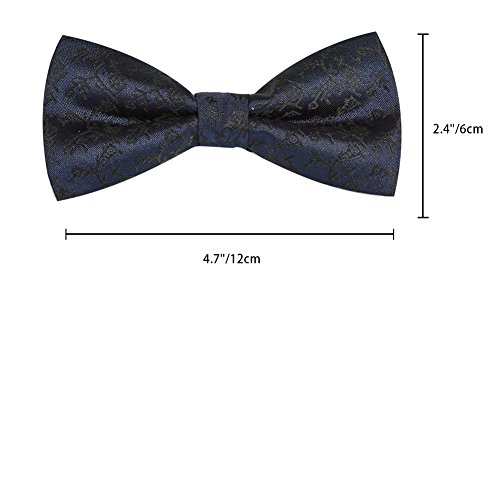 OUMUS 5 PC Mens Assorted Pattern Pre-Tied Adjustable Neck Tie Bowties