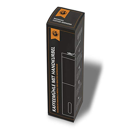 Coffee Fox® Kaffeemühle aus Edelstahl und Keramik Mahlwerk - Manuelle Handkaffeemühle für Zuhause, Reisen, Büro – Bild 7