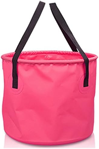 10L Compact Collapsible Bucket - Portable Folding Water Container - Lightweight &amp; Durable- best for Outdoor Camping Fishing Hiking Travelling Picnic Gardening (pink)