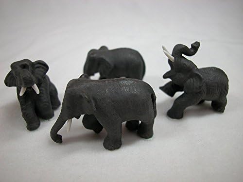 Miniature Porcelain Animals 1" Elephant Set #104 Jungle Wild Life