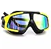 FEIUPE FP-6200 Premium Super Big Frame No Press The Eye Swimming Goggle Swim Goggle Swim Mask-100% Highest Grade UV Protection and Anti-Fog- Competitive Racing and Recreational Swimming(Black/Yellow)