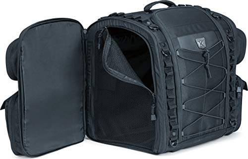 Kuryakyn 5284 Momentum Road Warrior Motorcycle Travel Luggage: Weather Resistant Seat/Trunk/Rack Bag with Sissy Bar Straps, Black