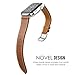 MoKo Band for Apple Watch Series 3 Bands, Luxury Genuine Leather Smart Watch Band Strap Single Tour Replacement for 38mm Apple Watch 2017 Series 3 / 2 / 1, BROWN (Not Fit 42mm Versions)