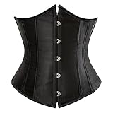 Zhitunemi Women's Lace Up Boned Jacquard Brocade Waist Training Underbust Corset Corset