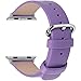 Fullmosa Leather Bands Compatible with Apple Watch Band 41mm 40mm 38mm 42mm for Women Men, Top Grain Genuine Leather Strap for iWatch Ultra 2/Ultra/10/9/8/7/6/5/4/3/2/1/SE2/SE, Purple/Silver