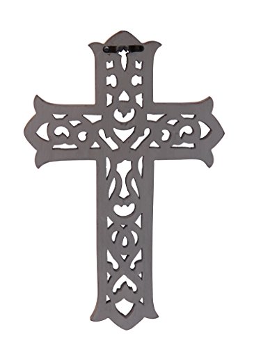 The StoreKing Wooden Decorative Wall Cross French Handmade Plaque Religious Altar Cross Home Living Room Home Decor (Design4)