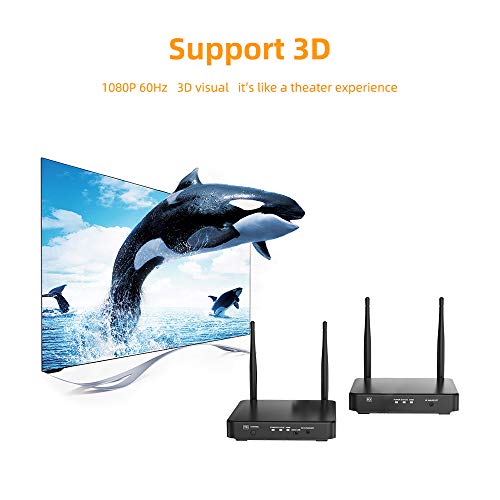 HDMI Wireless Extender, Ansten 328ft /100m Wireless AV Transmiiter and Receiver with Loop-Out Support 1080P@60Hz Full HD 3D IR Passback Transmit Video Audio HDMI Signal to HDTV/Project - Thumbnail 4