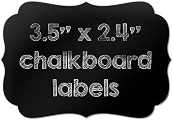 Chalkboard labels 3.5" x 2.4" Fancy Bracket Shape Vinyl Adhesive Stickers for Pantry Storage Organization, Write, Peel, and Stick 12-pk