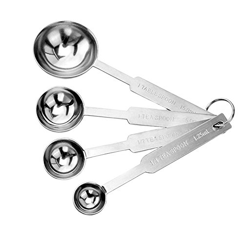 Taloyer Stainless Steel Measuring Spoons - Set of 4 Accurate Spoons for Dry and Liquid Ingredients