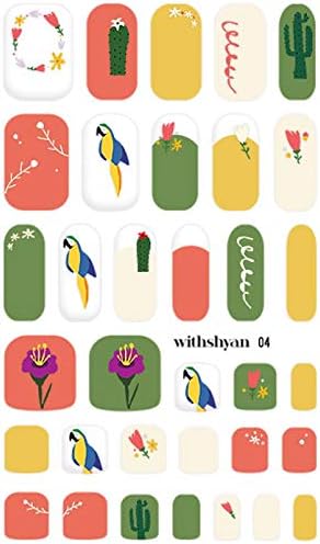 WithShyan Self-Adhesive Trendy Nail Art Stickers, Chirpy Birds, 30 g